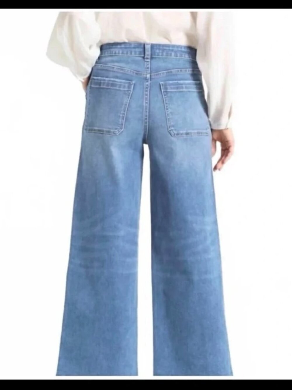 OAT New York Light Wash High Rise Wide Leg Jean for Women - Size 28 Boho - Picture 2 of 11
